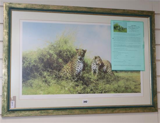 David Shepherd (1931-2017), limited edition signed print, Leopards, No. 271/350